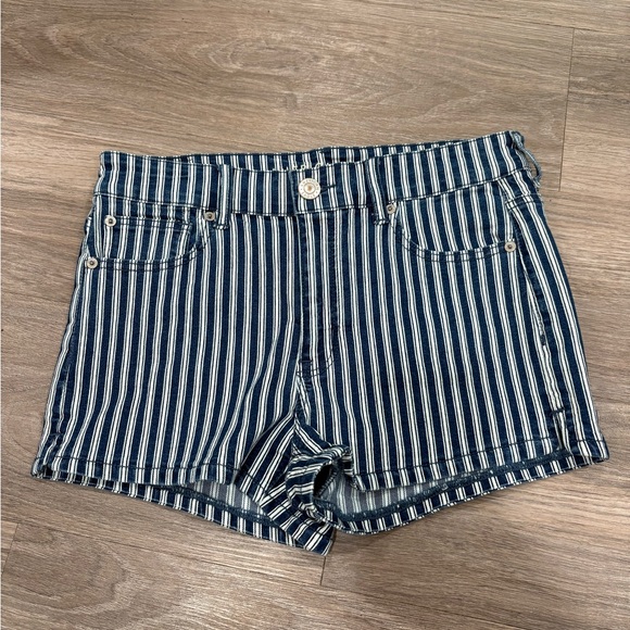 American Eagle Outfitters Pants - American Eagle Outfitters Navy Striped Jean Shorts
